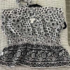 Strapless LOFT 8 top B/W floral